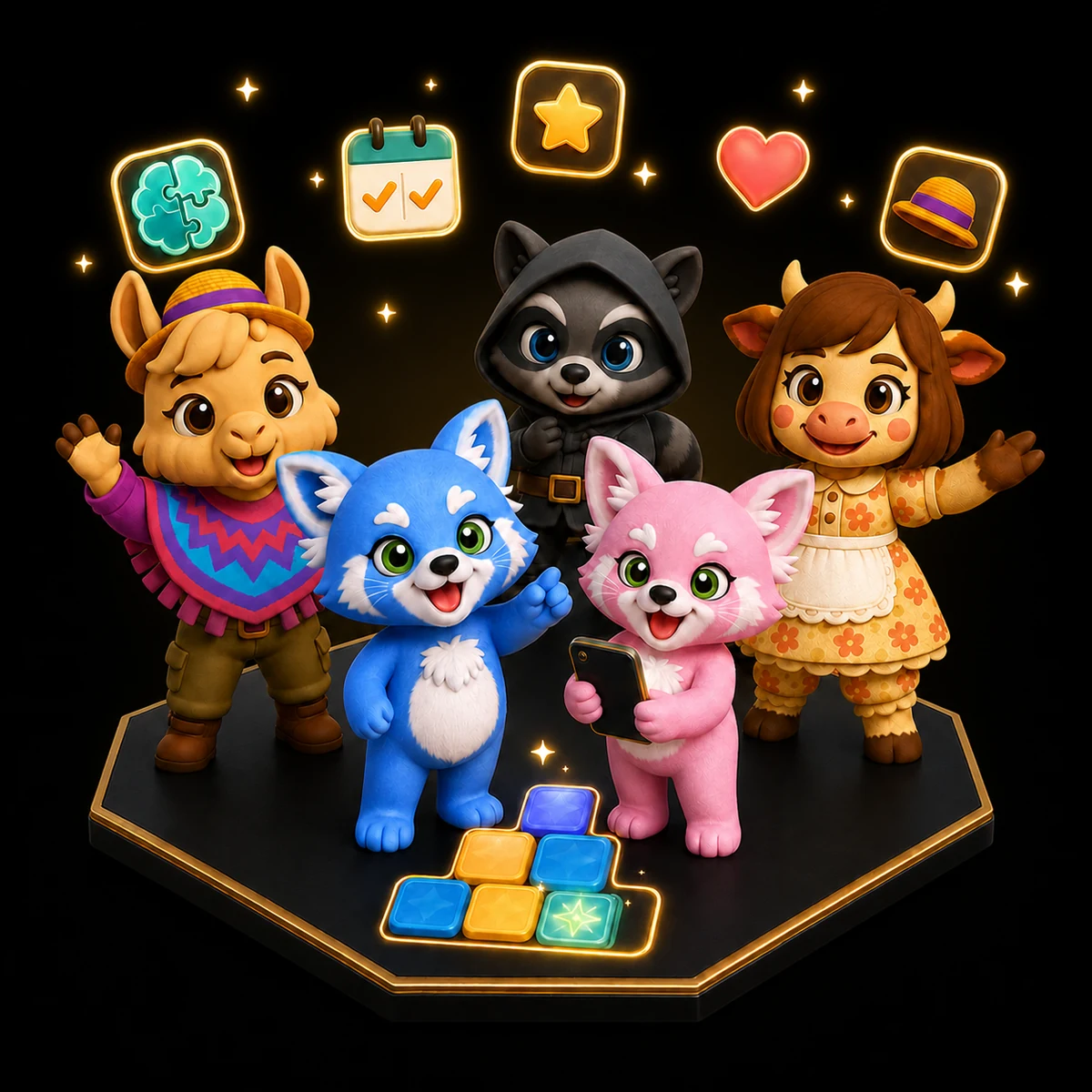 Digi, Digia, and their Digibabies friends completing playful daily activities