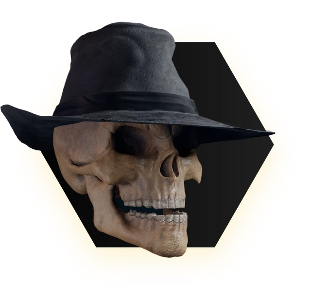 Skull in a hat digital artwork