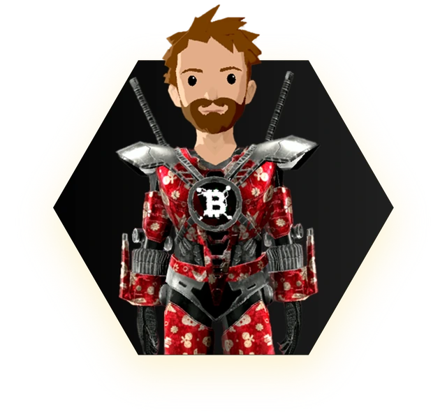 Metaverse avatar in red armor