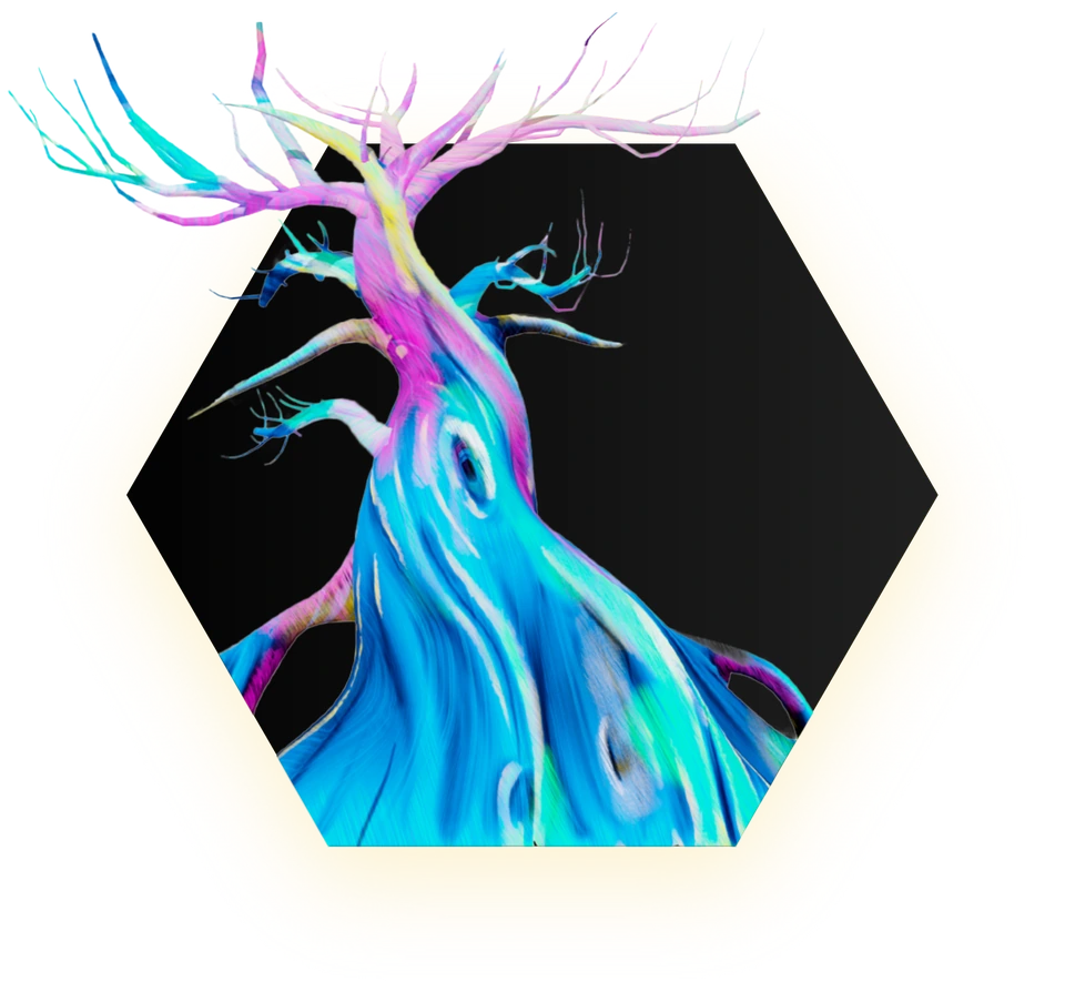 Colorful tree representing Apollo Entertainment's VR and AR work